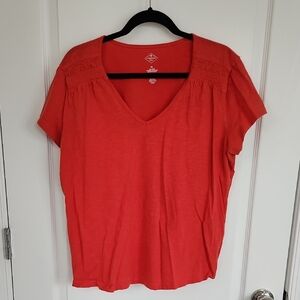 Red Relaxed Fit Short Sleeve Tee